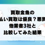 買取金魚の先払い買取は優良？悪質？他業者3社と比較してみた結果